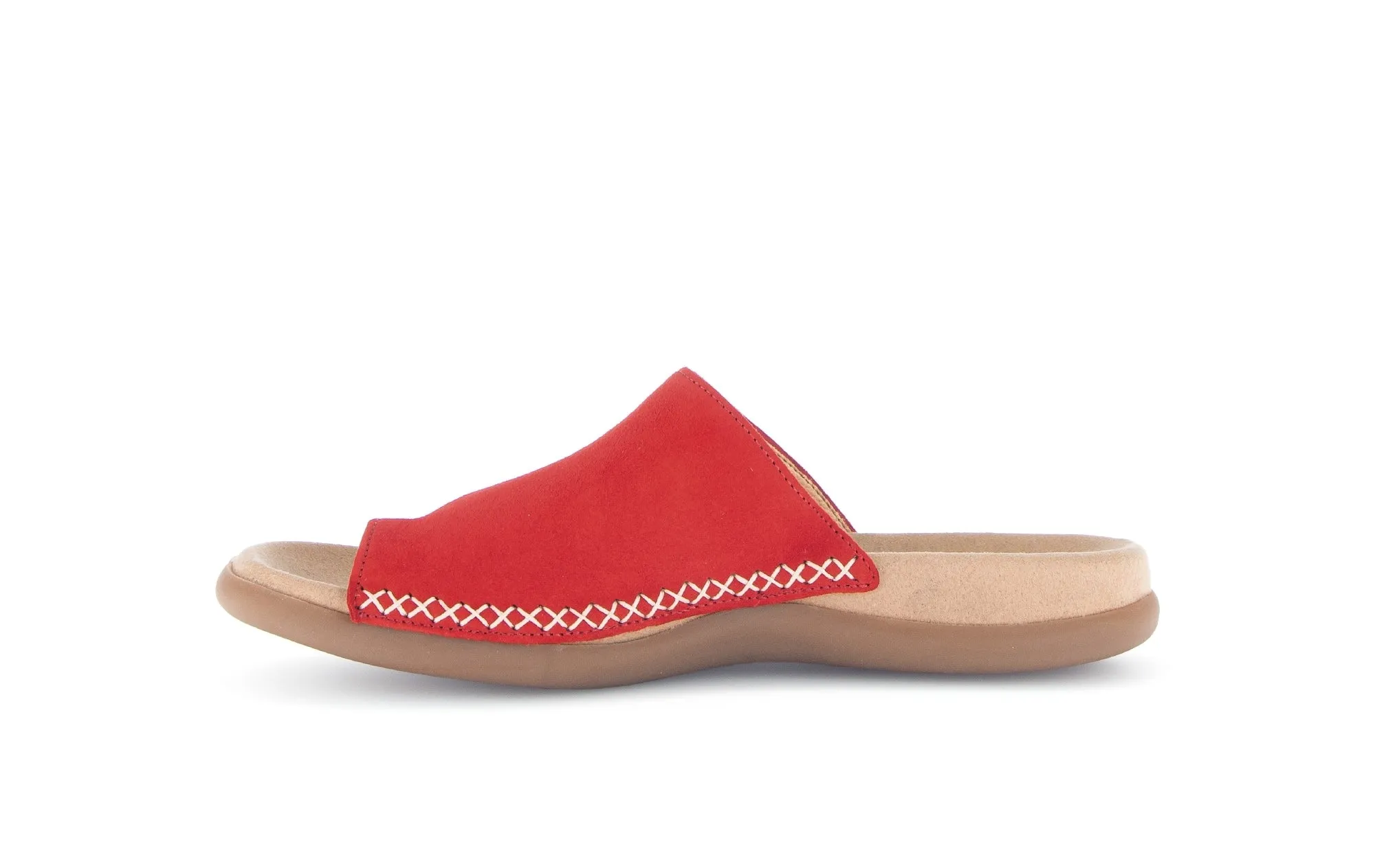 Mules rouges en cuir velours