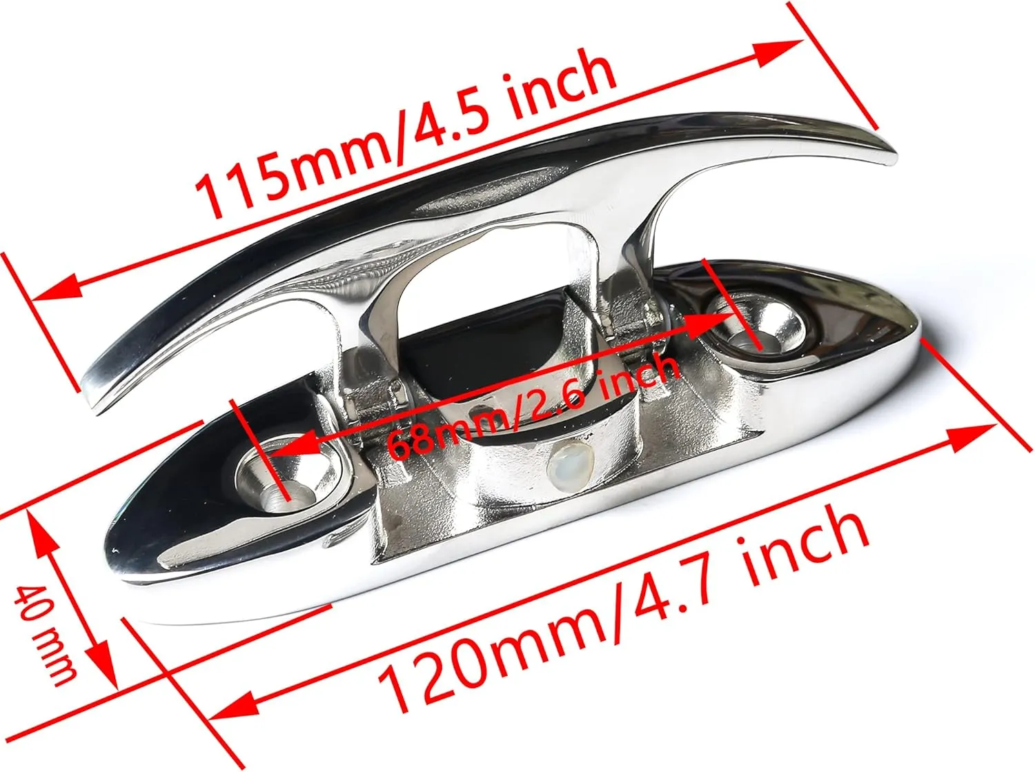 MX 4-1/2" Boat Folding Cleat Marine Dock Cleats Flip Up Boat Cleats Stainless Steel with Fastener Pack of 4