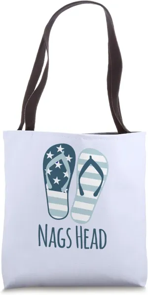 Nags Head Beach Coastal Ocean Nautical Summer Flip Flops Tote Bag