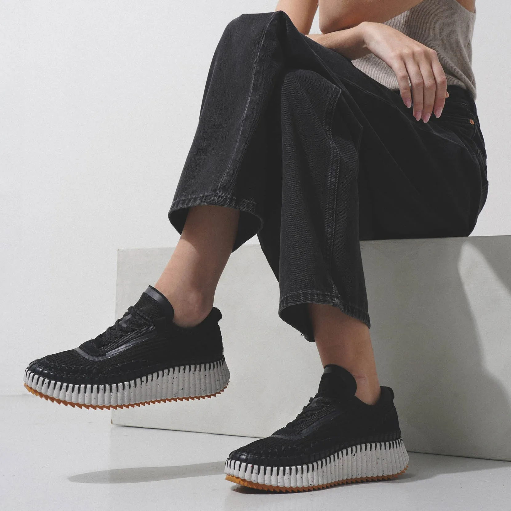 Nama black mesh sneakers