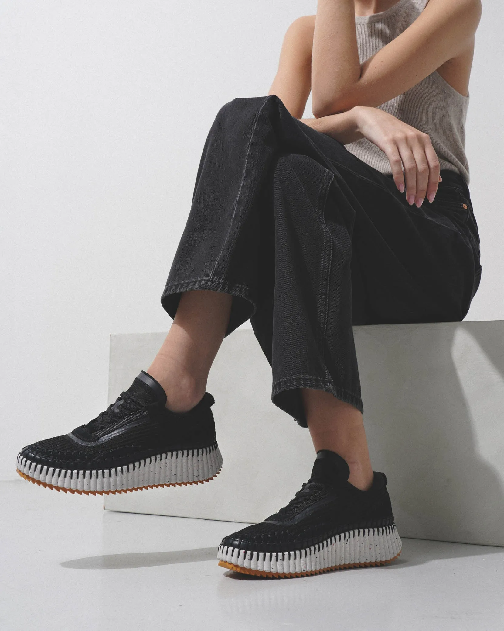 Nama black mesh sneakers