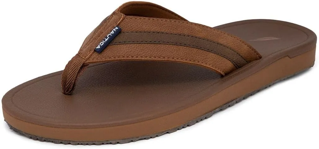 Nautica Men's Flip Flop, Beach Sandal, Boat Slide, Water Slippers