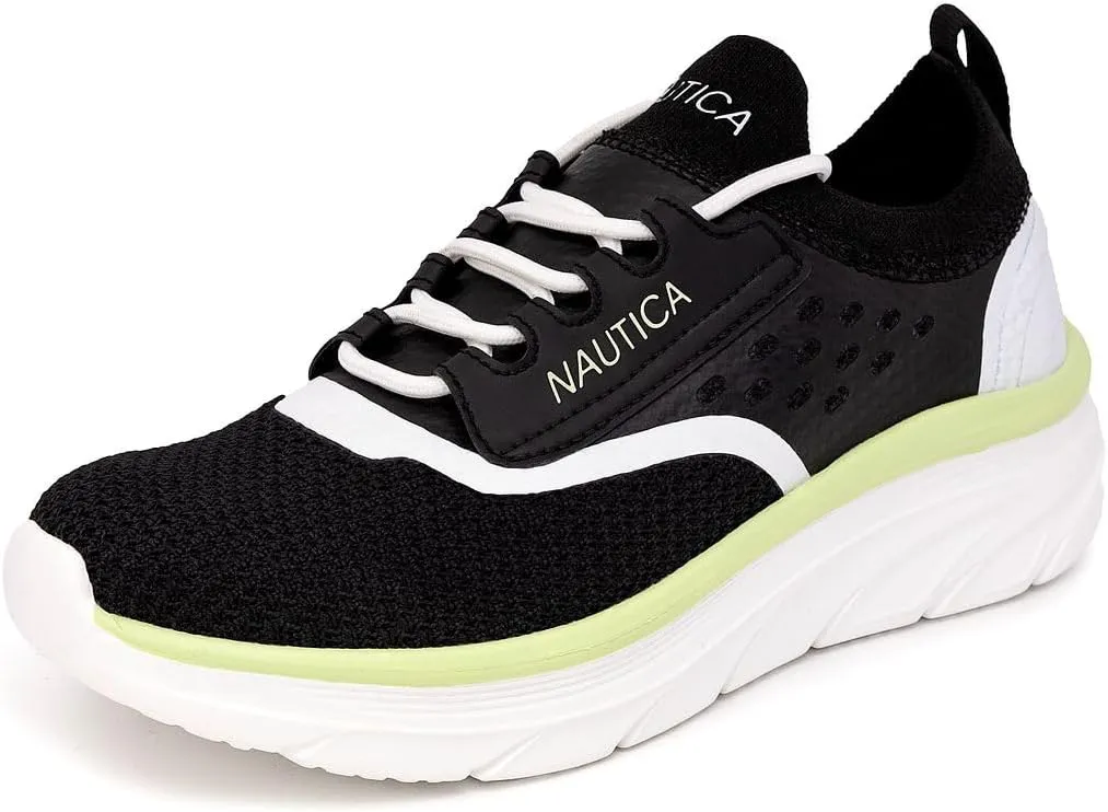 Nautica Women's Fashion Sneaker Lace-Up Running Shoe Casual Max Cushioning Walking Tennis Sneaker