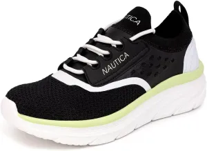 Nautica Women's Fashion Sneaker Lace-Up Running Shoe Casual Max Cushioning Walking Tennis Sneaker