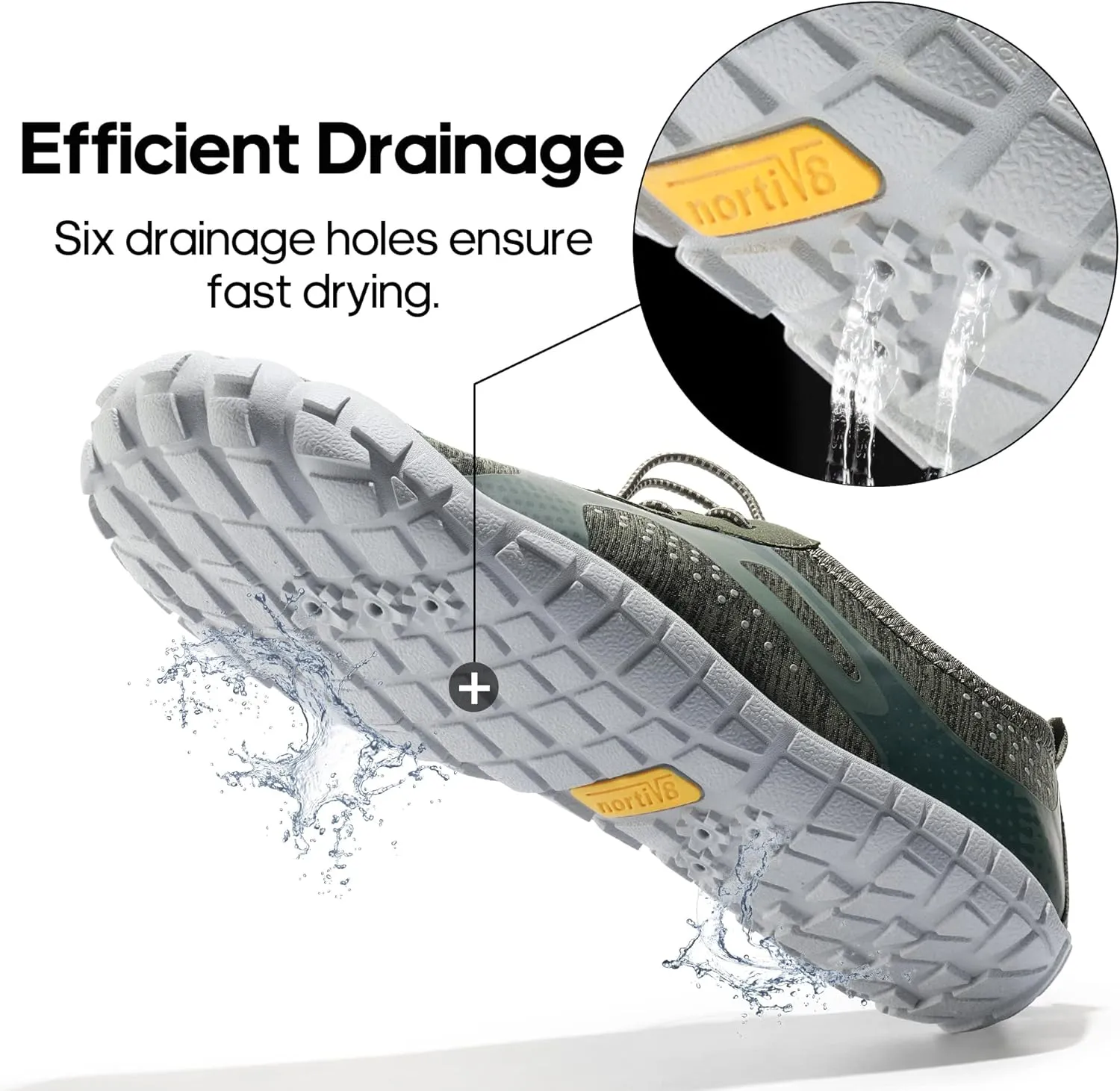 NORTIV 8 Men's Water Shoes Barefoot Athletic Lightweight Sports Aqua Shoes Outdoor Swim Fishing Hiking Diving Surf Walking Water Shoe TREKMAN