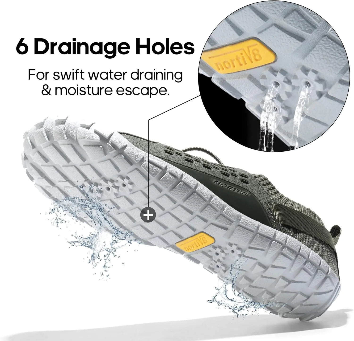 NORTIV 8 Men's Water Shoes Barefoot Athletic Lightweight Sports Aqua Shoes Outdoor Swim Fishing Hiking Diving Surf Walking Water Shoe TREKMAN