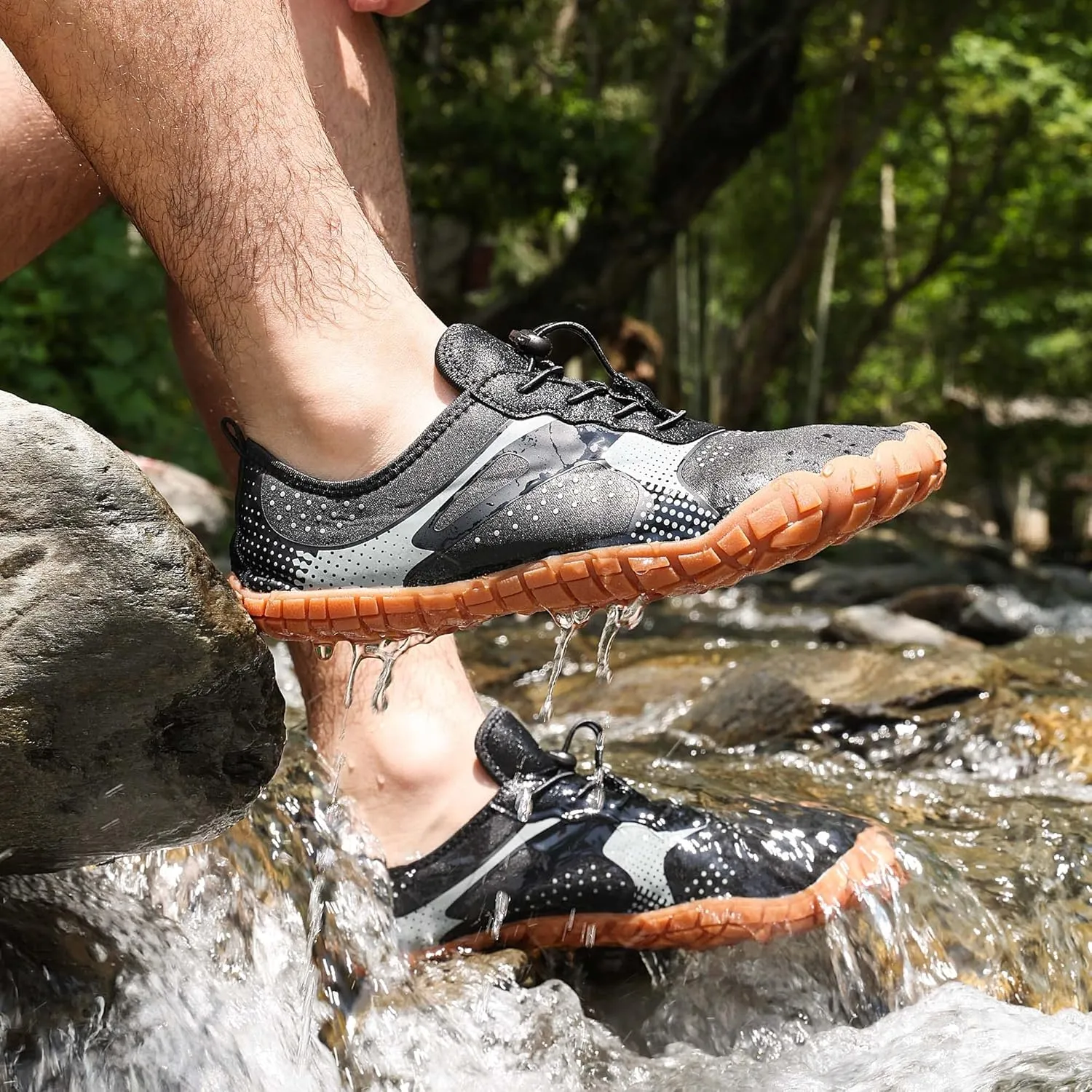 NORTIV 8 Men's Water Shoes Barefoot Athletic Lightweight Sports Aqua Shoes Outdoor Swim Fishing Hiking Diving Surf Walking Water Shoe TREKMAN