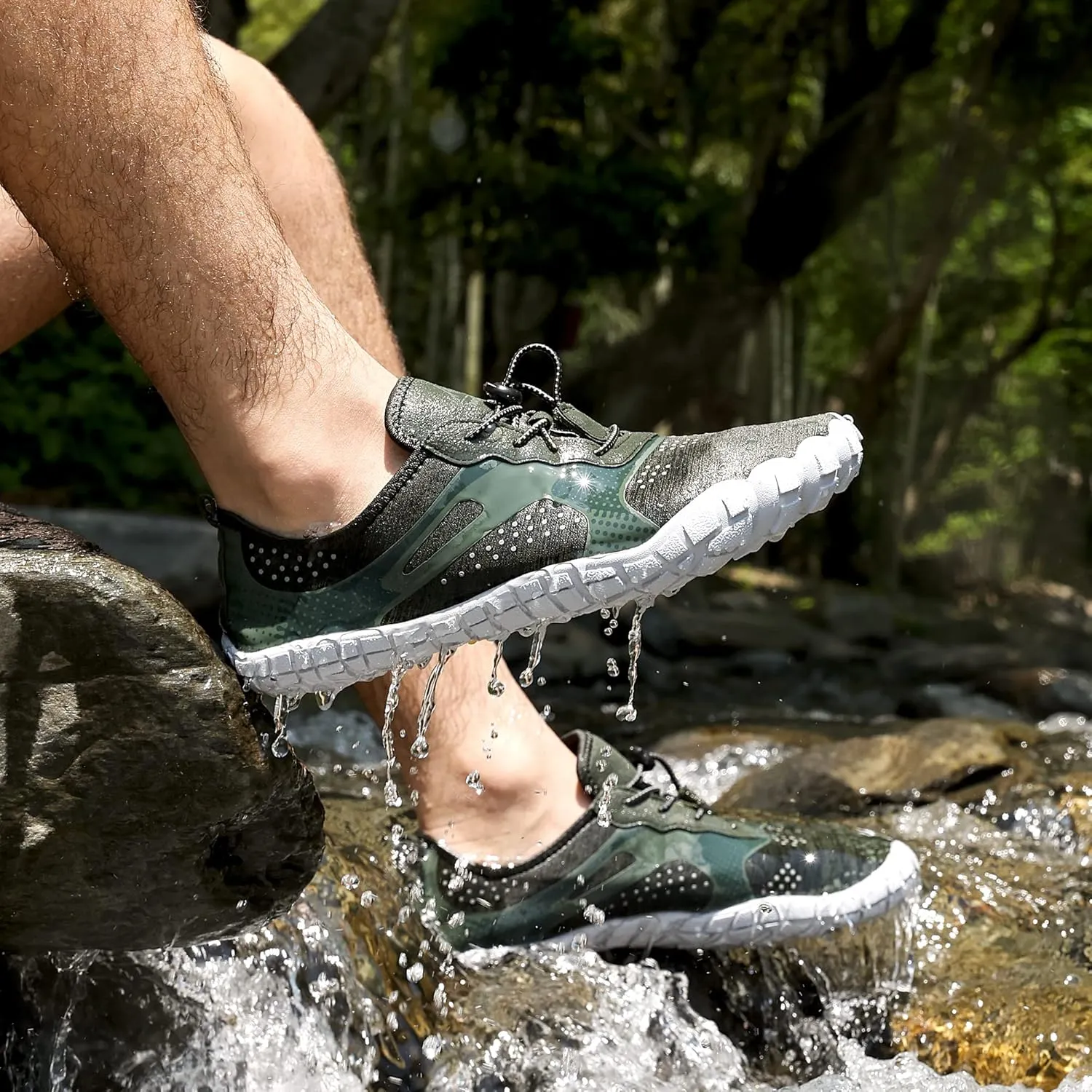 NORTIV 8 Men's Water Shoes Barefoot Athletic Lightweight Sports Aqua Shoes Outdoor Swim Fishing Hiking Diving Surf Walking Water Shoe TREKMAN