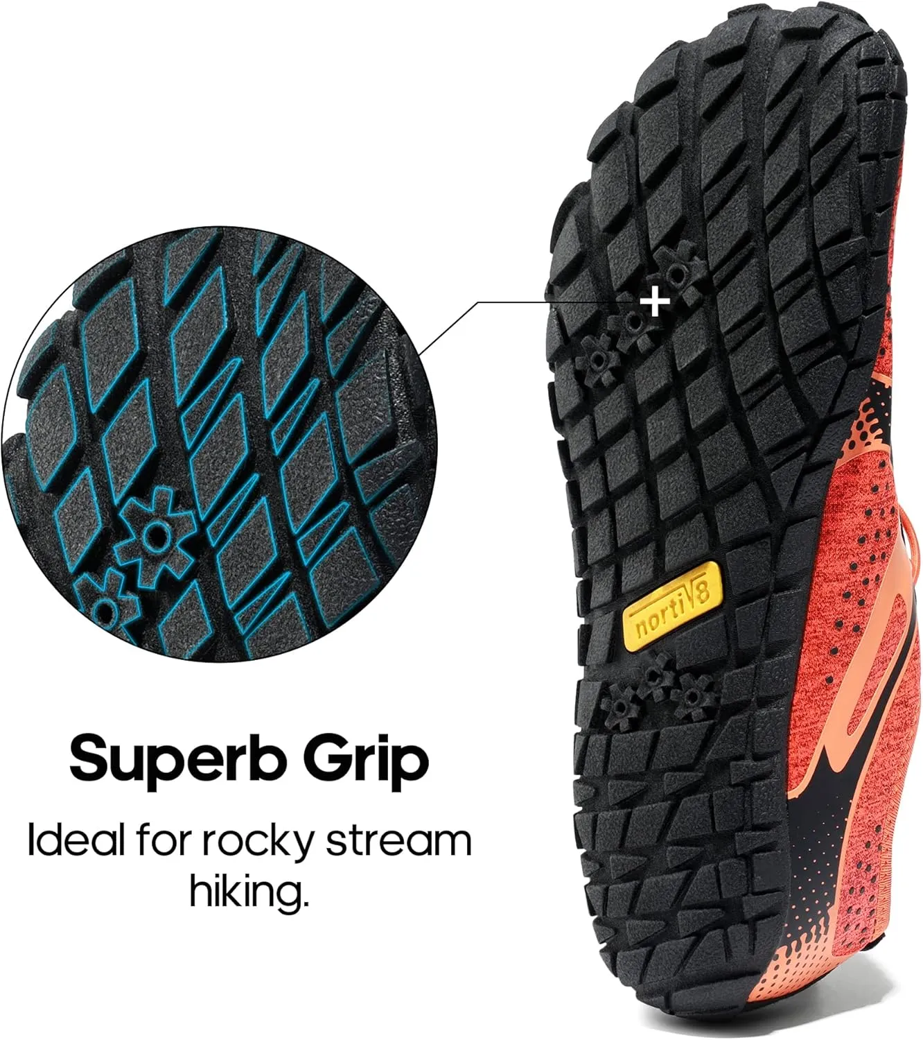 NORTIV 8 Men's Water Shoes Barefoot Athletic Lightweight Sports Aqua Shoes Outdoor Swim Fishing Hiking Diving Surf Walking Water Shoe TREKMAN