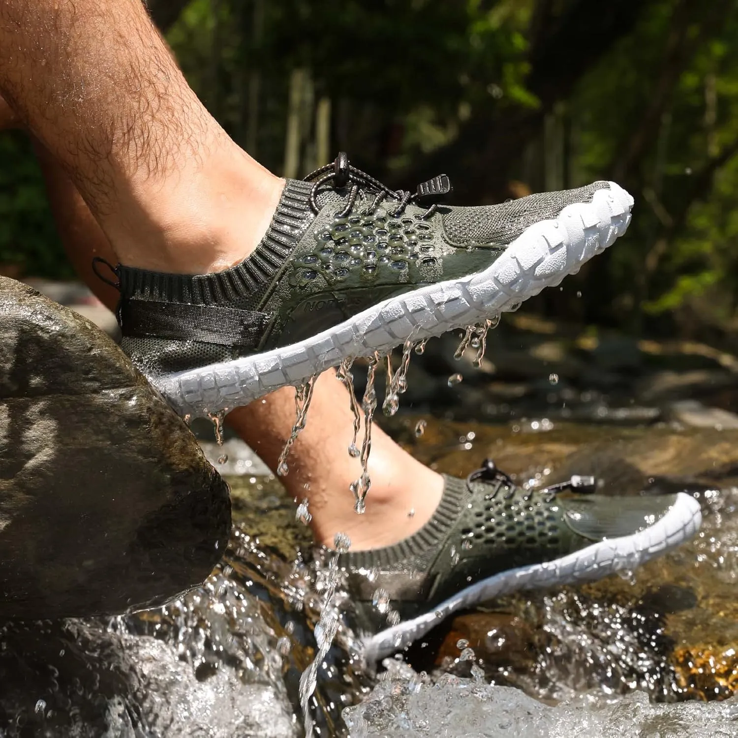 NORTIV 8 Men's Water Shoes Barefoot Athletic Lightweight Sports Aqua Shoes Outdoor Swim Fishing Hiking Diving Surf Walking Water Shoe TREKMAN