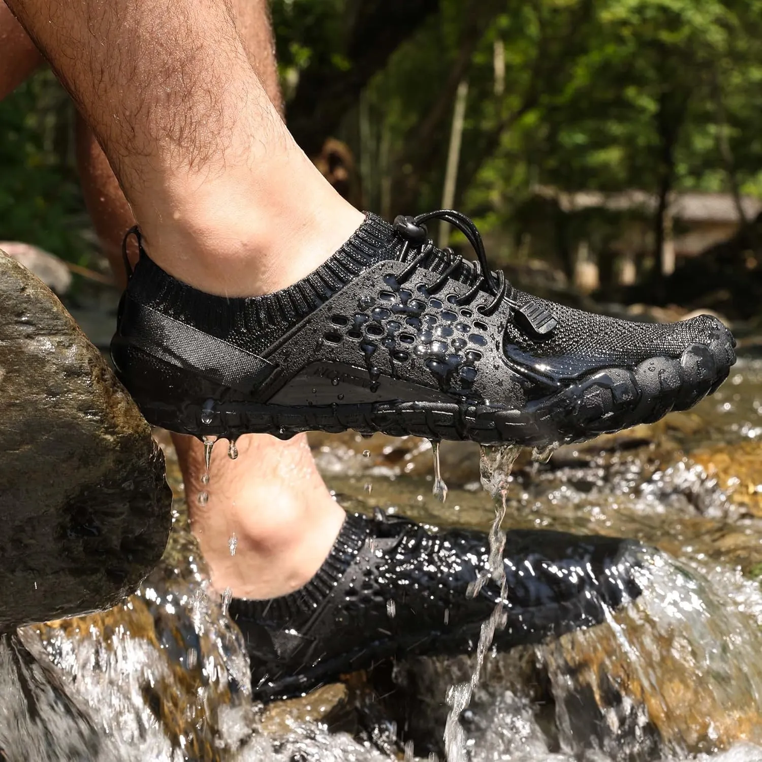 NORTIV 8 Men's Water Shoes Barefoot Athletic Lightweight Sports Aqua Shoes Outdoor Swim Fishing Hiking Diving Surf Walking Water Shoe TREKMAN