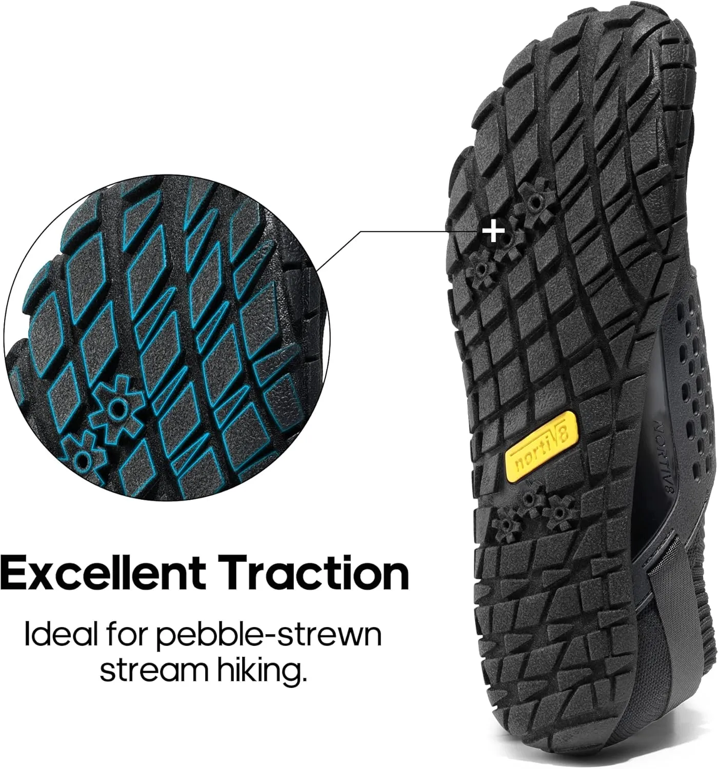NORTIV 8 Men's Water Shoes Barefoot Athletic Lightweight Sports Aqua Shoes Outdoor Swim Fishing Hiking Diving Surf Walking Water Shoe TREKMAN