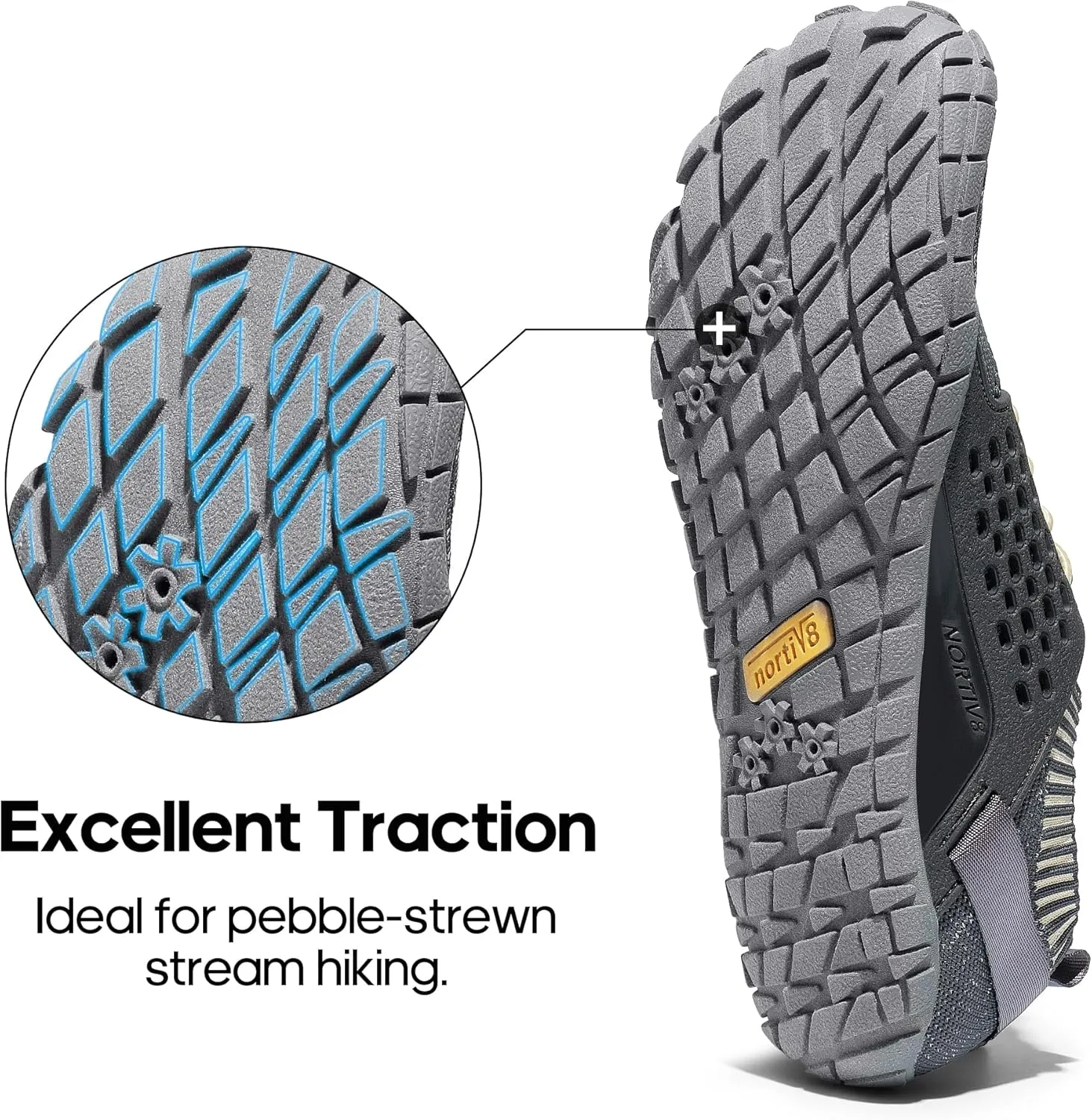 NORTIV 8 Men's Water Shoes Barefoot Athletic Lightweight Sports Aqua Shoes Outdoor Swim Fishing Hiking Diving Surf Walking Water Shoe TREKMAN