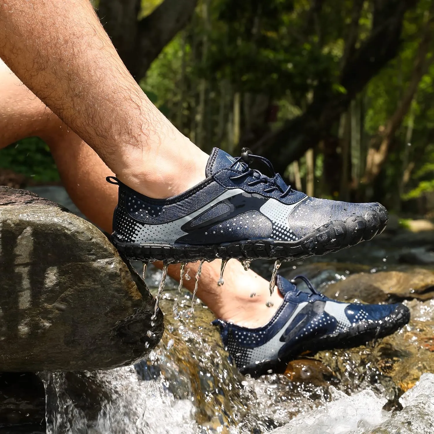 NORTIV 8 Men's Water Shoes Barefoot Athletic Lightweight Sports Aqua Shoes Outdoor Swim Fishing Hiking Diving Surf Walking Water Shoe TREKMAN