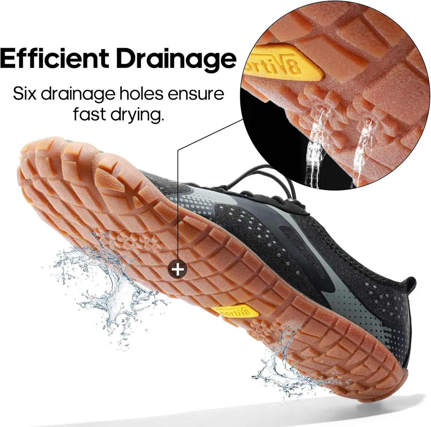 NORTIV 8 Men's Water Shoes Barefoot Athletic Lightweight Sports Aqua Shoes Outdoor Swim Fishing Hiking Diving Surf Walking Water Shoe TREKMAN