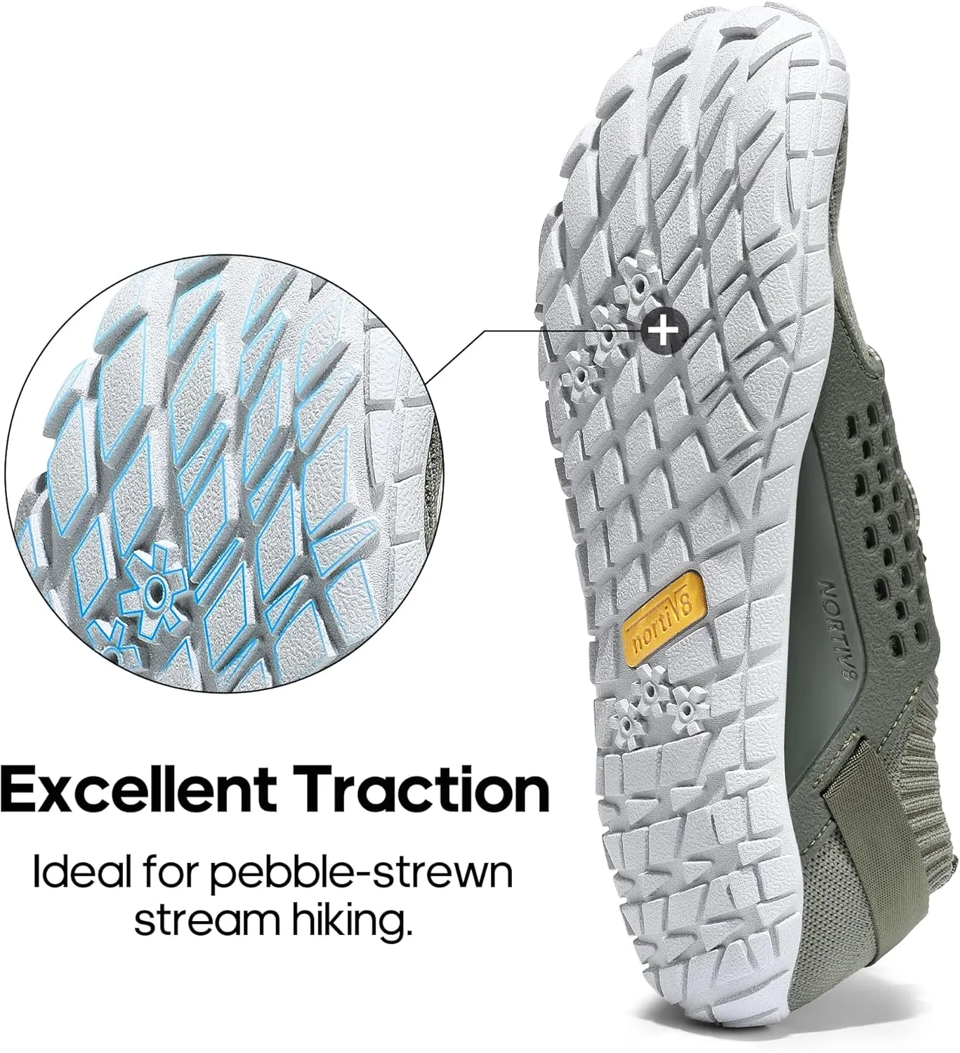 NORTIV 8 Men's Water Shoes Barefoot Athletic Lightweight Sports Aqua Shoes Outdoor Swim Fishing Hiking Diving Surf Walking Water Shoe TREKMAN