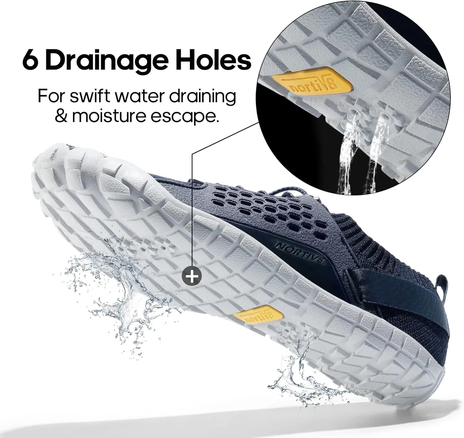 NORTIV 8 Men's Water Shoes Barefoot Athletic Lightweight Sports Aqua Shoes Outdoor Swim Fishing Hiking Diving Surf Walking Water Shoe TREKMAN