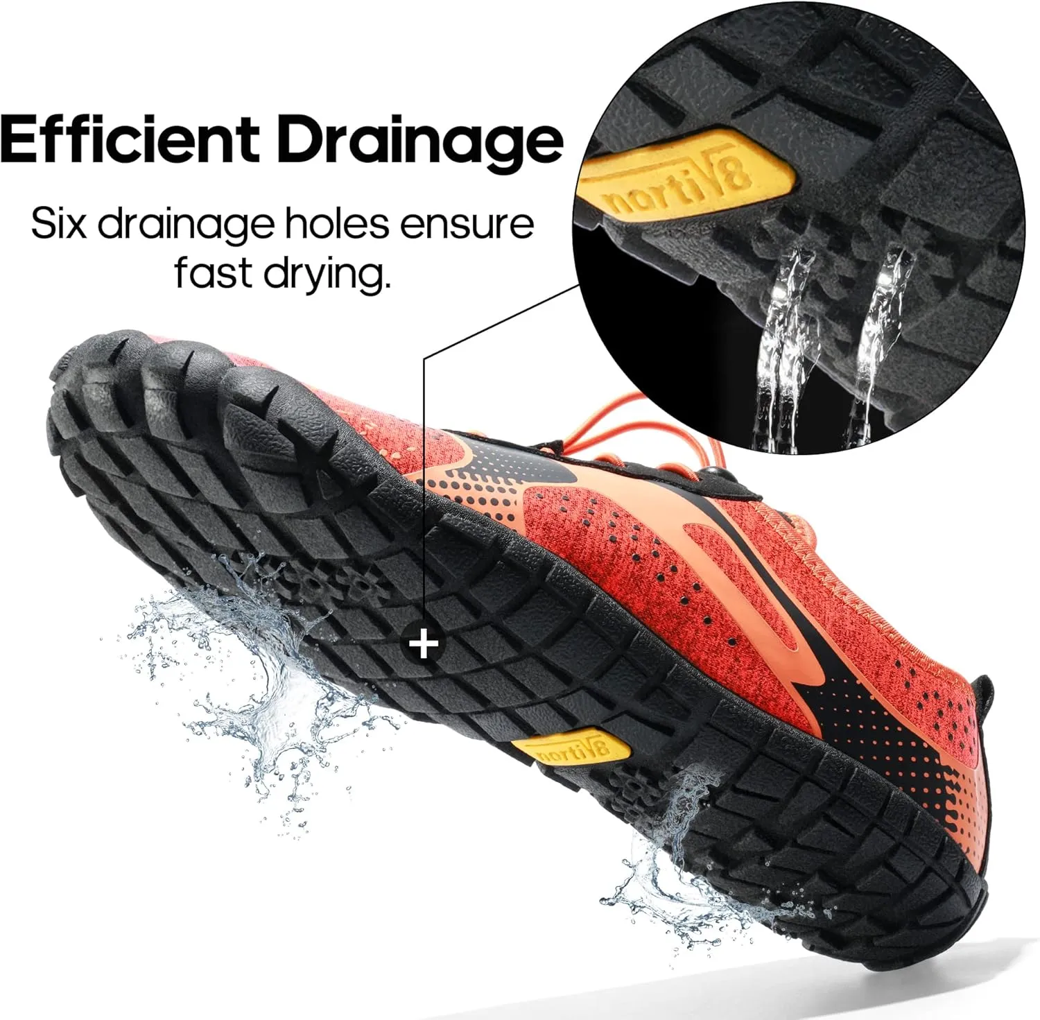 NORTIV 8 Men's Water Shoes Barefoot Athletic Lightweight Sports Aqua Shoes Outdoor Swim Fishing Hiking Diving Surf Walking Water Shoe TREKMAN