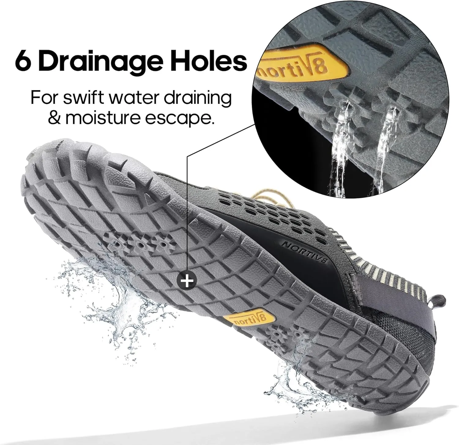 NORTIV 8 Men's Water Shoes Barefoot Athletic Lightweight Sports Aqua Shoes Outdoor Swim Fishing Hiking Diving Surf Walking Water Shoe TREKMAN