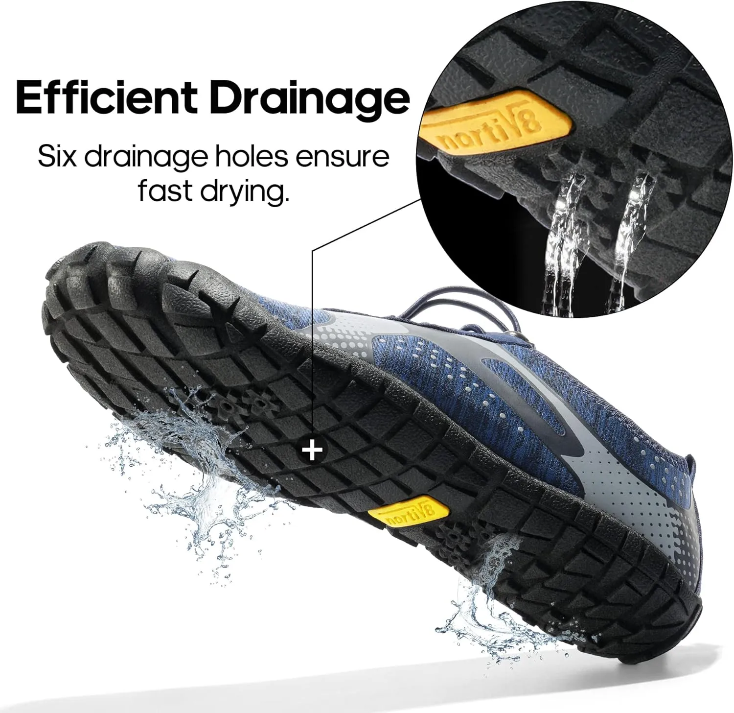 NORTIV 8 Men's Water Shoes Barefoot Athletic Lightweight Sports Aqua Shoes Outdoor Swim Fishing Hiking Diving Surf Walking Water Shoe TREKMAN