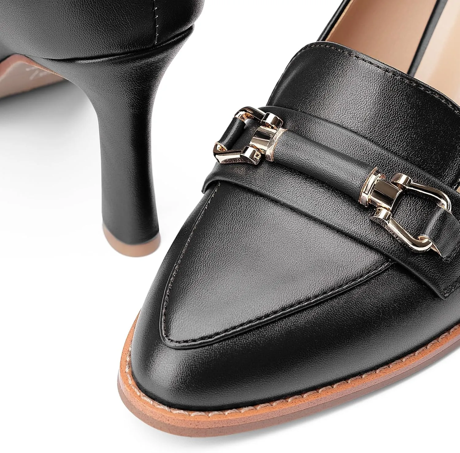 Oh Mispares Women’s Stiletto High Heel Pumps Pointed Toe Slip-on Loafers Shoes for Office Work Casual Daily Life Party 3.5 Inches Heels