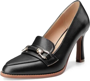 Oh Mispares Women’s Stiletto High Heel Pumps Pointed Toe Slip-on Loafers Shoes for Office Work Casual Daily Life Party 3.5 Inches Heels