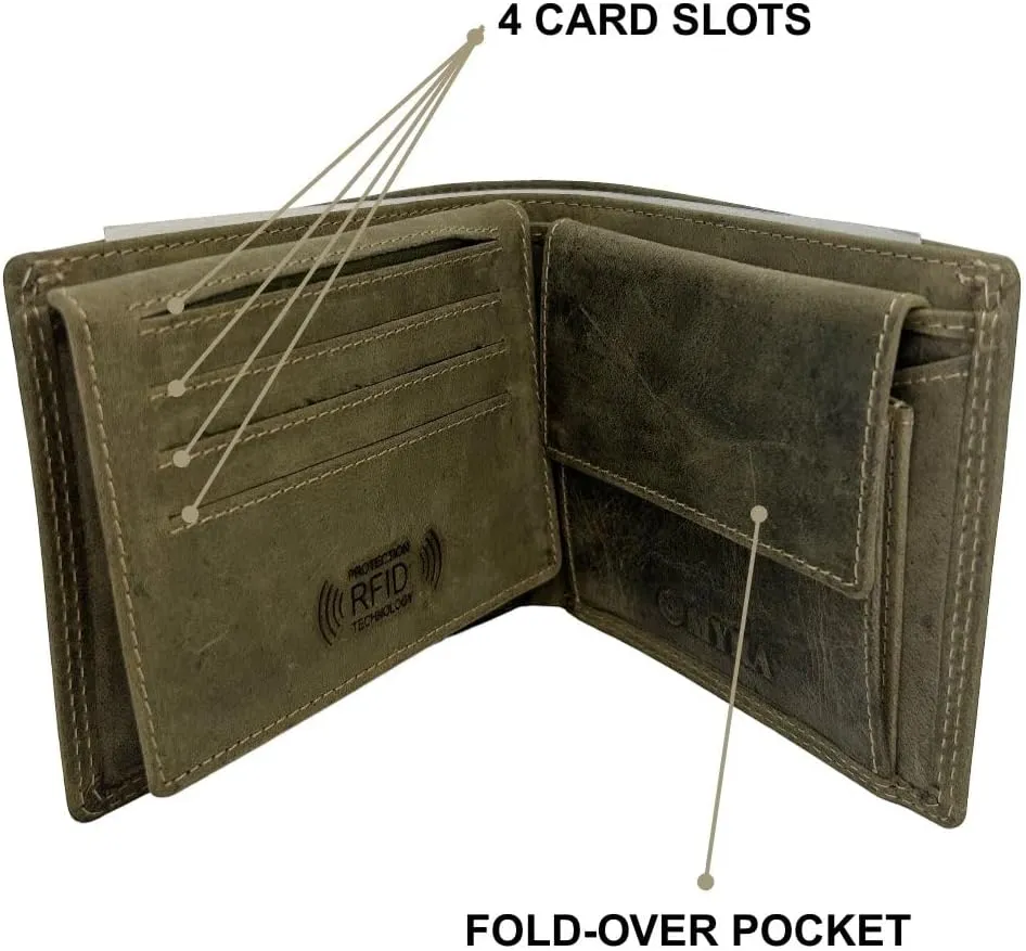 Olive Green Men's Ridgetown Trail Wallet by Myra Bags