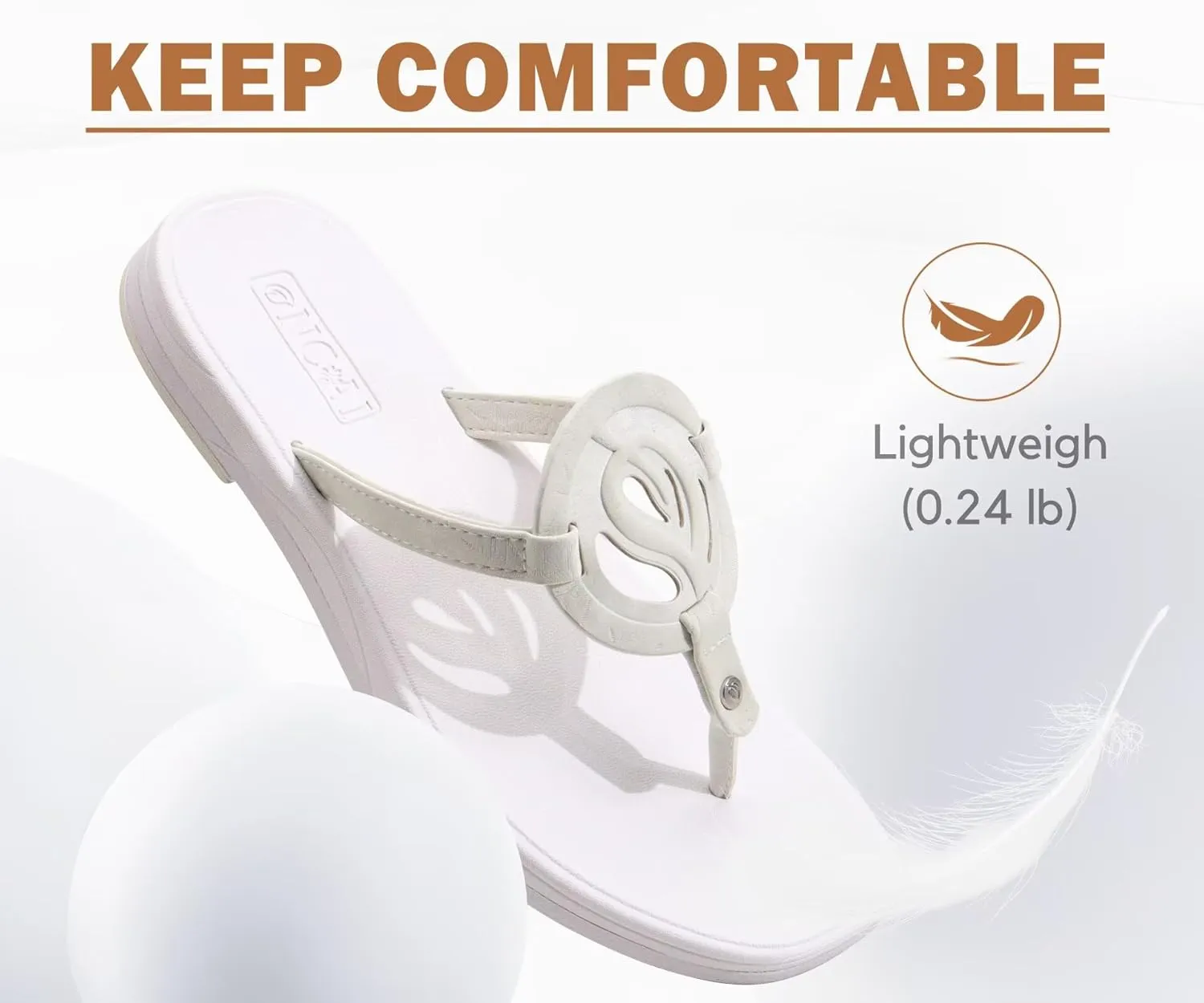 ONCAI Womens Flip Flops Fashion Flat Sandals Summer Vacations Casual Cute Slip On Dressys Sandals for Woman Size 6-11