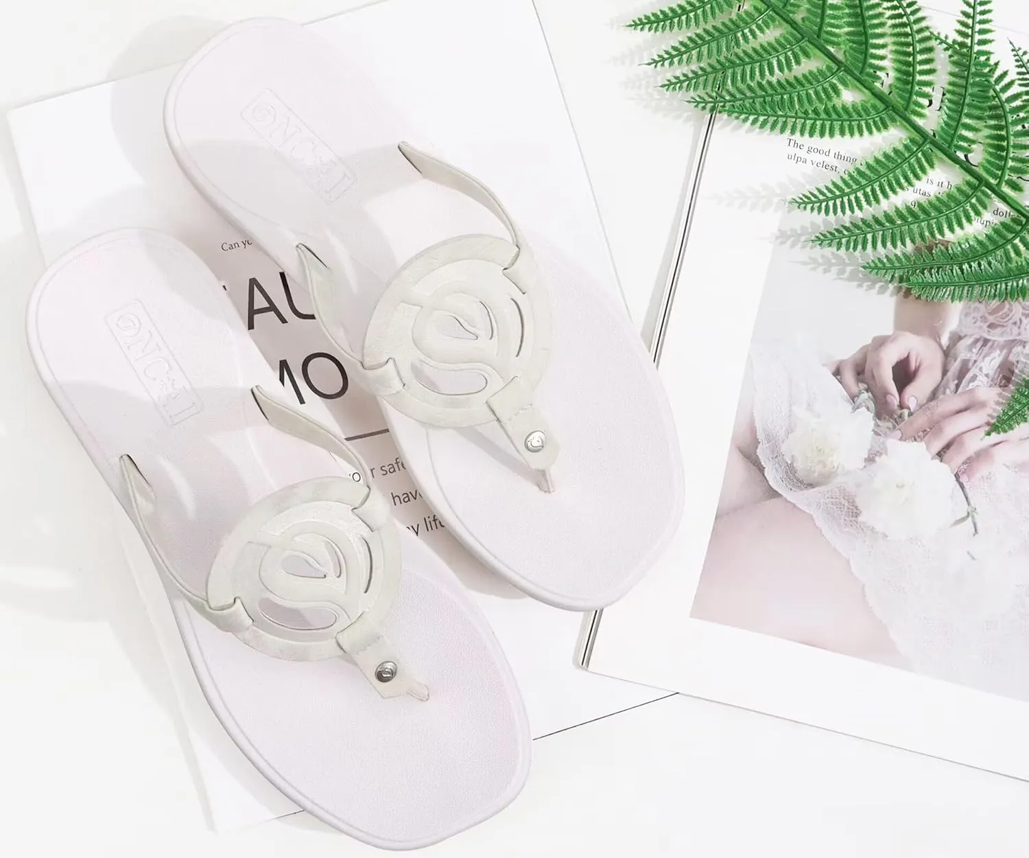 ONCAI Womens Flip Flops Fashion Flat Sandals Summer Vacations Casual Cute Slip On Dressys Sandals for Woman Size 6-11