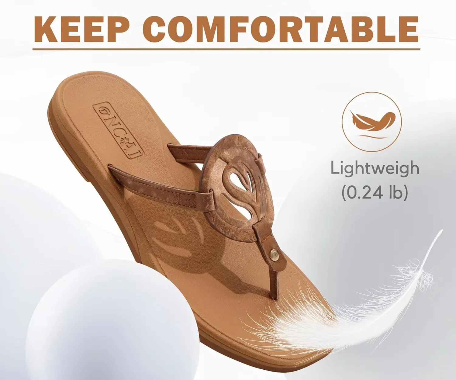 ONCAI Womens Flip Flops Fashion Flat Sandals Summer Vacations Casual Cute Slip On Dressys Sandals for Woman Size 6-11