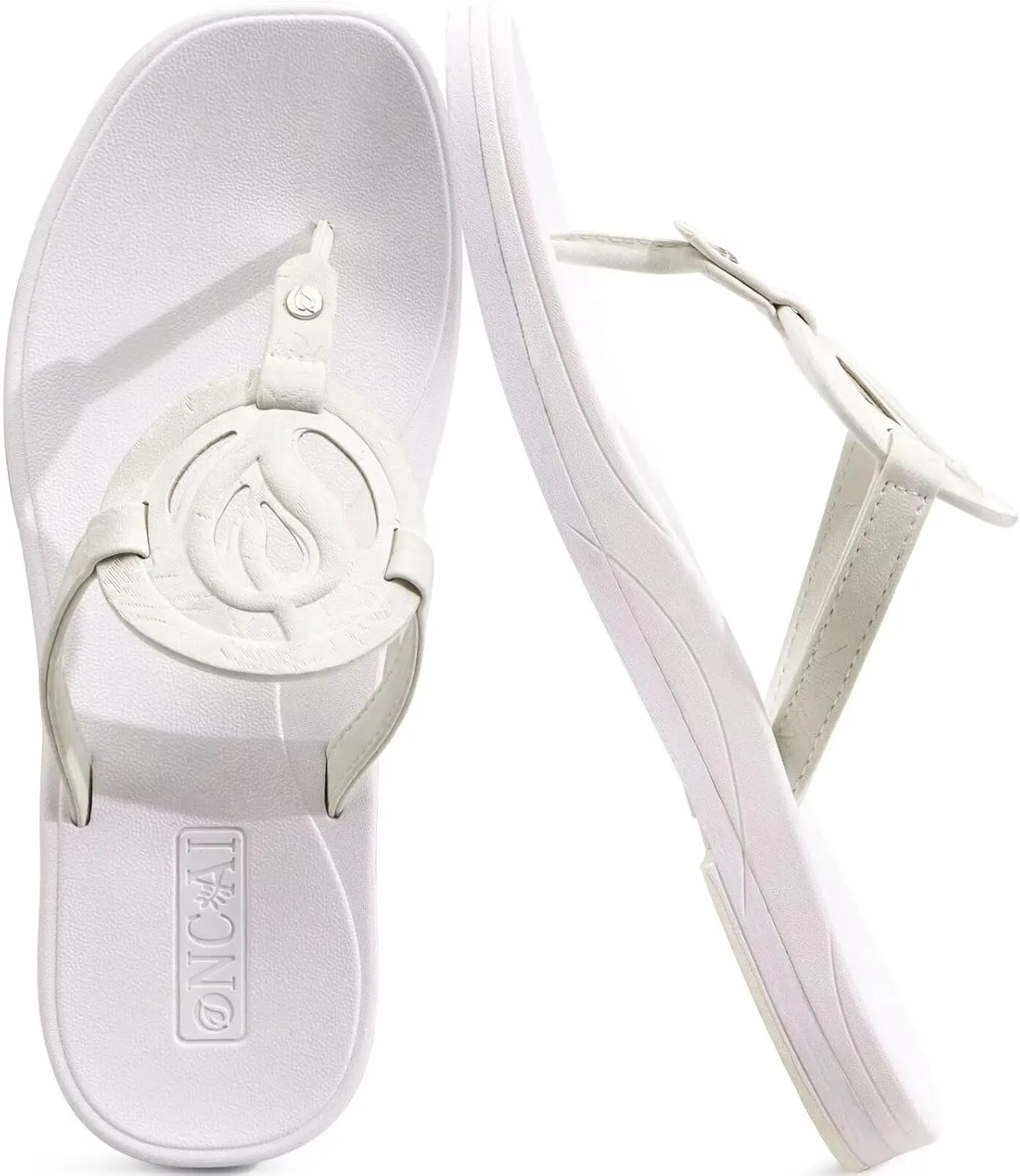 ONCAI Womens Flip Flops Fashion Flat Sandals Summer Vacations Casual Cute Slip On Dressys Sandals for Woman Size 6-11