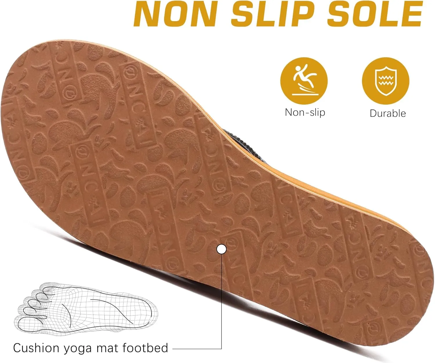 ONCAI Women's Flip Flops with Rhinestone, Arch Support Yoga Mat Comfort Walking Summer Beach Thong Sandals with Plantar Fasciitis Rubber Soles US Size 5-11