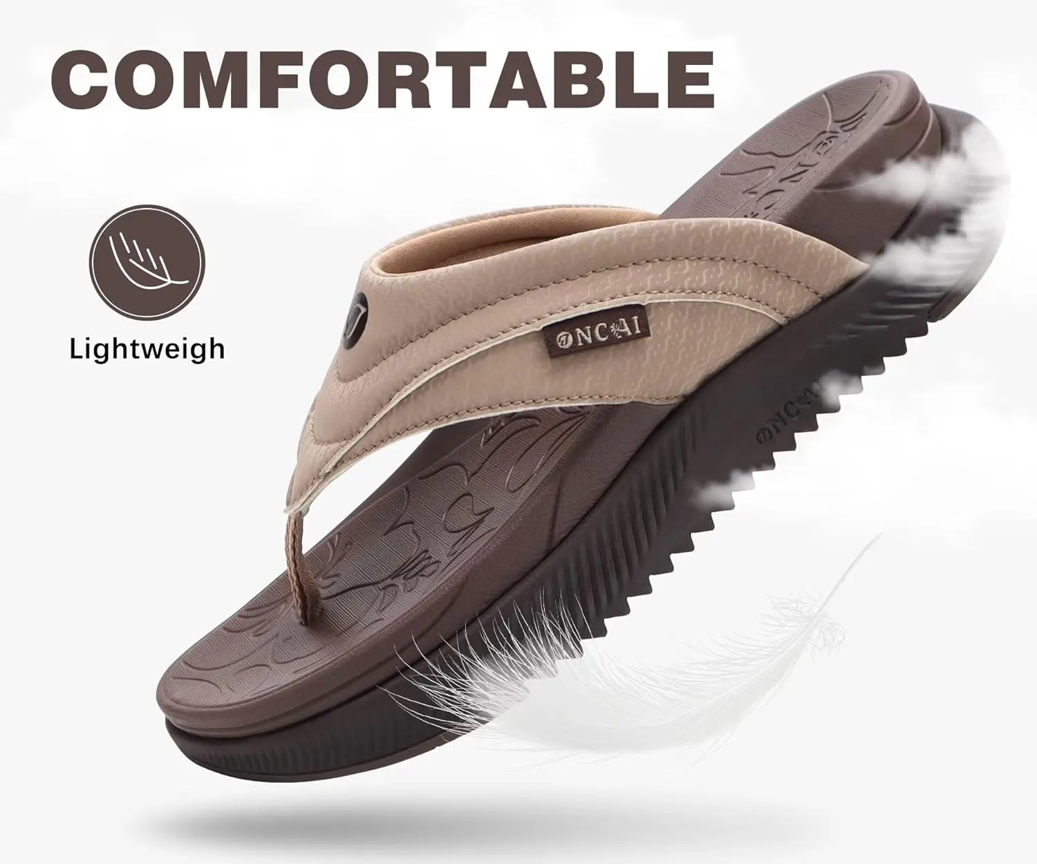 ONCAI Women's Orthotic Cushion Flip Flops Recovery Walking Sandals for Women with Arch Support Summer Comfortable Slip On Flip Flops for Womans Size 6-12