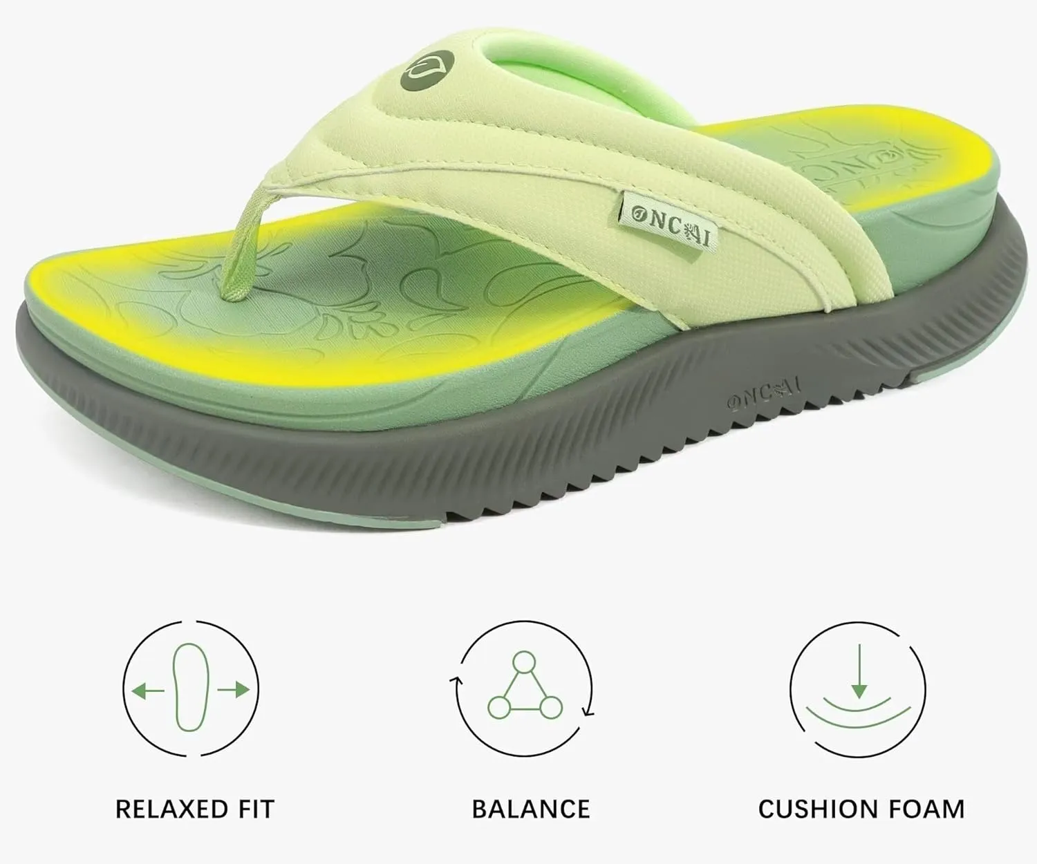 ONCAI Women's Orthotic Cushion Flip Flops Recovery Walking Sandals for Women with Arch Support Summer Comfortable Slip On Flip Flops for Womans Size 6-12
