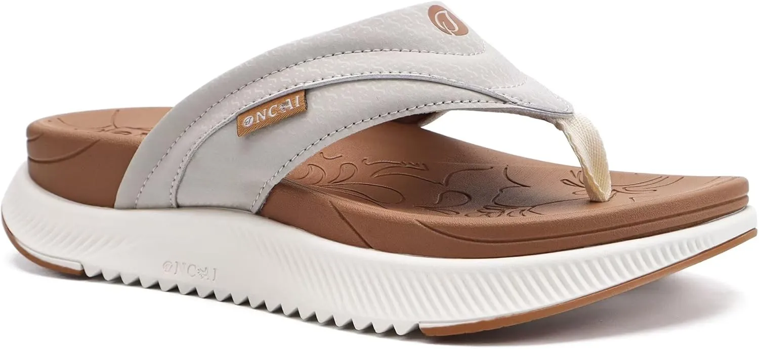 ONCAI Women's Orthotic Cushion Flip Flops Recovery Walking Sandals for Women with Arch Support Summer Comfortable Slip On Flip Flops for Womans Size 6-12