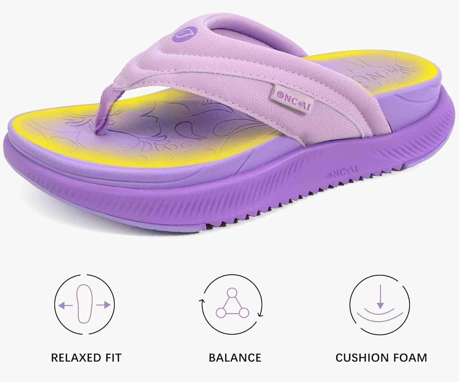 ONCAI Women's Orthotic Cushion Flip Flops Recovery Walking Sandals for Women with Arch Support Summer Comfortable Slip On Flip Flops for Womans Size 6-12