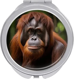 Orangutan Taking Photo Portable Makeup Mirror, Sided Travel Hand Mirror Mini Folding Mirror for Precise Makeup Women Daily Use