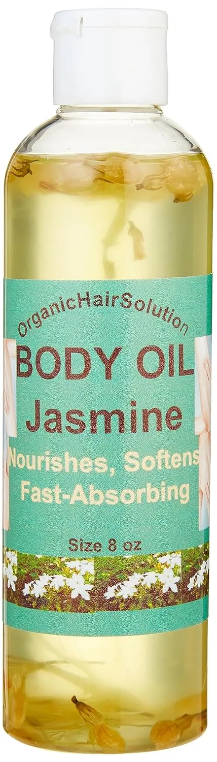 Organic Hair Solution- NOURISHING BODY OIL WITH (Jasmine)-Plant-based Formula, Dry Skin Moisturizer & Hydrating Body Massage Oil, for Radiant & Healthy Glow, Nourishing After Shower-For All skin