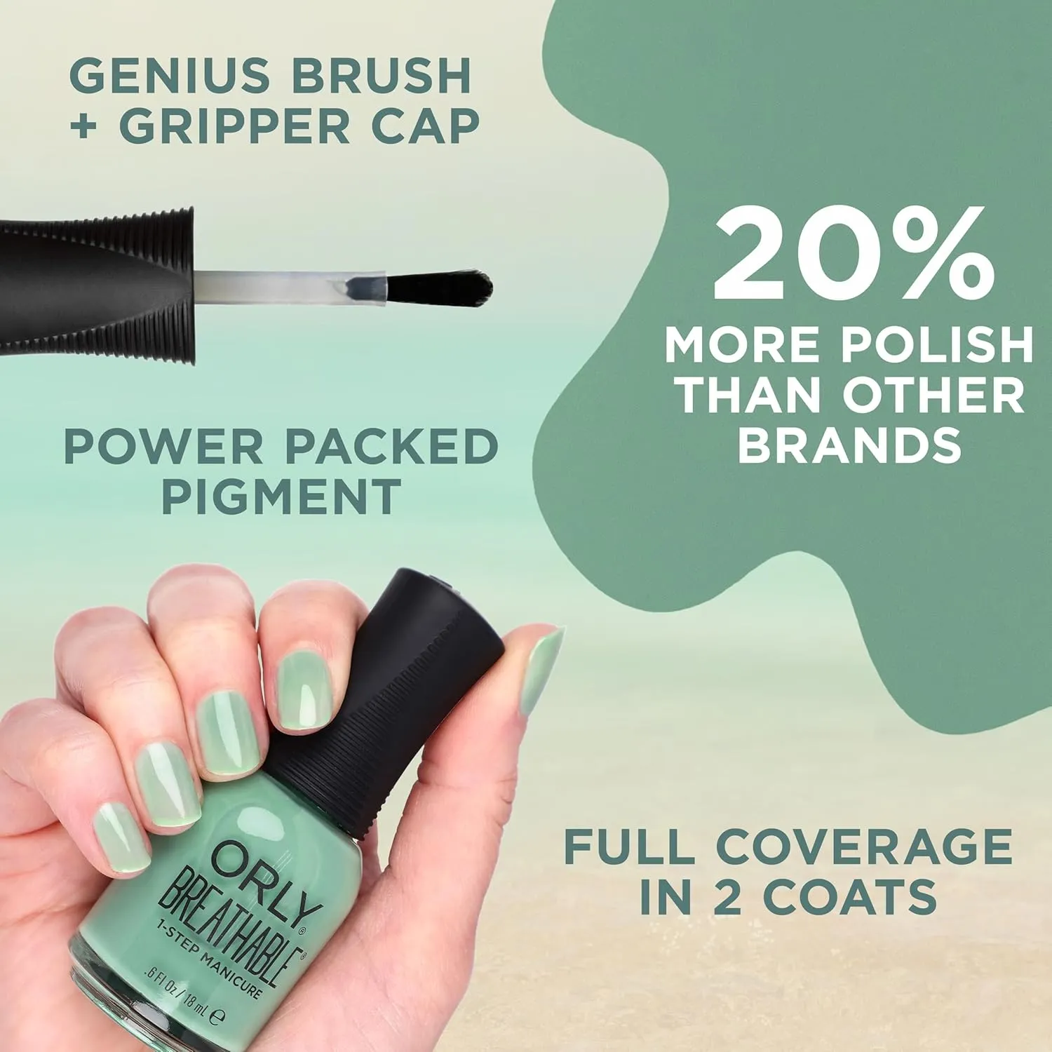 Orly Breathable Nail Polish Shore Thing | Light Blue Polish From Tide & Seek Spring & Summer Collection | Milky, Glass-Like Finish | Long-Lasting Wear, Chip Resistant | Vegan & Cruelty-Free (18ML)