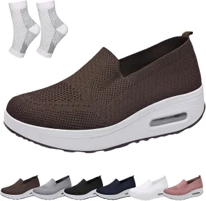 Orthopedic Shoes for Women, Orthopedic Sneakers Wide Width, Air Cushion Walking Loafers with Arch Support Slip On