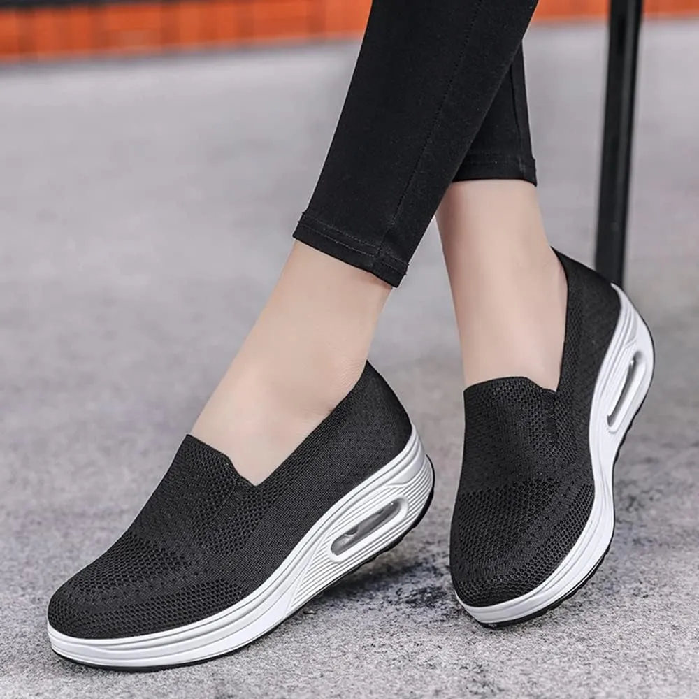 Orthopedic Shoes for Women, Orthopedic Sneakers Wide Width, Air Cushion Walking Loafers with Arch Support Slip On