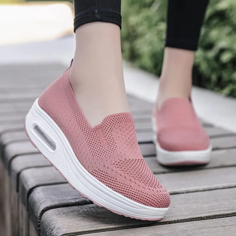Orthopedic Shoes for Women, Orthopedic Sneakers Wide Width, Air Cushion Walking Loafers with Arch Support Slip On