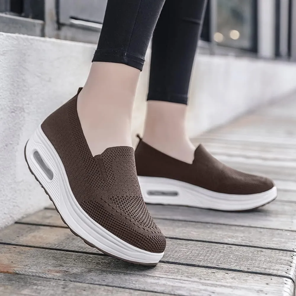 Orthopedic Shoes for Women, Orthopedic Sneakers Wide Width, Air Cushion Walking Loafers with Arch Support Slip On