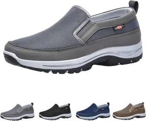 Orthoture Mens Shoes, Orthowalkway Mens Shoes Slip On, Men's Arch Support Canvas Loafers Orthopedic Waterproof Sneakers