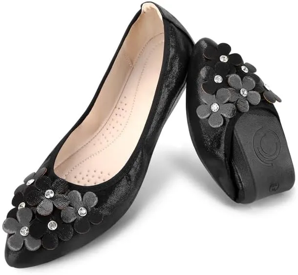 Padgene Women's Casual Ballet Flats, Ladies Ballerina Flats Girls Fashionable Ballet Pumps Dolly Shoes Womens Stylish Comfy Office Driving Flat Shoes Slip On Loafers
