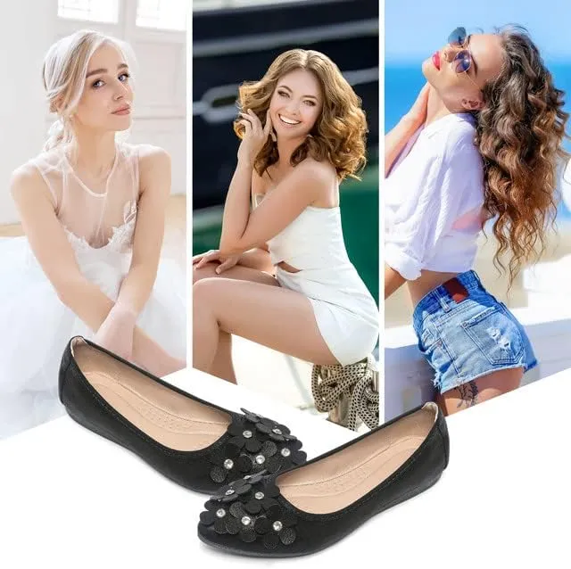Padgene Women's Casual Ballet Flats, Ladies Ballerina Flats Girls Fashionable Ballet Pumps Dolly Shoes Womens Stylish Comfy Office Driving Flat Shoes Slip On Loafers