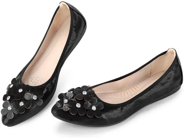 Padgene Women's Casual Ballet Flats, Ladies Ballerina Flats Girls Fashionable Ballet Pumps Dolly Shoes Womens Stylish Comfy Office Driving Flat Shoes Slip On Loafers