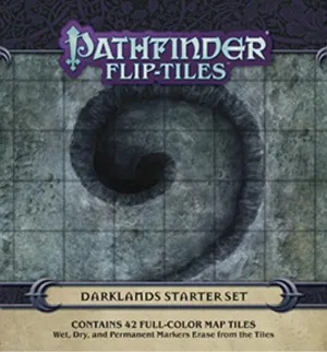 Paizo Pathfinder Flip-Tiles: Darklands Starter Set - 42 Map Tiles, 6 x 6 Inches, Adult, Unisex, Fantasy, Role Playing & Fantasy, TABLETOP GAME, Cardboard, 18 