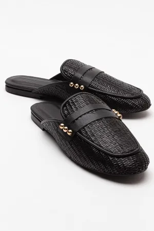 Patrizia - Black Leather Mule (Women)