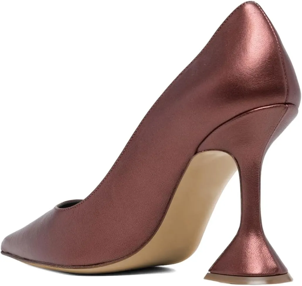 Pazzion Women Fashion Closed Pointed Toe Pumps High Heels Slip On Solid Color Shoes for Casual Walking Dating Outfit Size 4-16 US